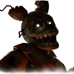 Springtrap, a rotted golden rabbit animatronic